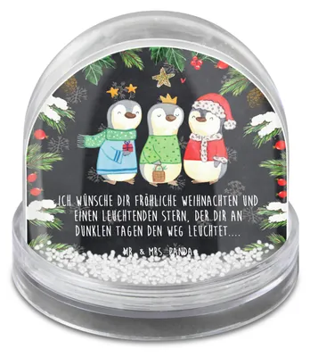 Produktbild von Mr. & Mrs. Panda Schneekugel Weihnachten Winterzeit Heilige drei Könige - Kreidetafel - Geschenk, schnee kugel, Weihnachtsmann, Heiligabend, Weihnachts, Weihnachtstage