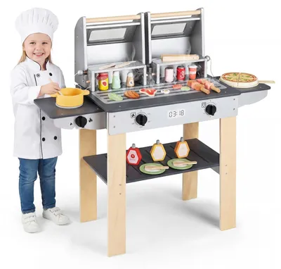 Productafbeelding van Omgoods - Kinderbarbecue - Speelgoedset met Grillbestek en Levensmiddelen