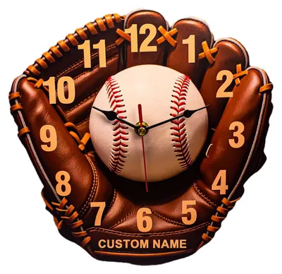 Produktbild von Baseballhandschuh-Wanduhr, dekorative Uhr mit geräuschlosen Zeigern, Wanduhr für Wohnzimmer, Schlafzimmer, Büro, Geschenk für Baseballfans