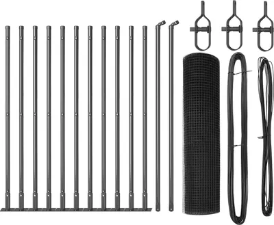 Produktbild von Möbel Geschweißter Drahtzaun mit 13 Flanschpfosten Grau 0,6x25 m Stahl - Metallzäune 3352546