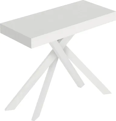 Zdjęcie produktu dla Stół konsolowy rozkładany 90x40/300 cm Saki biały jesion białe nogi