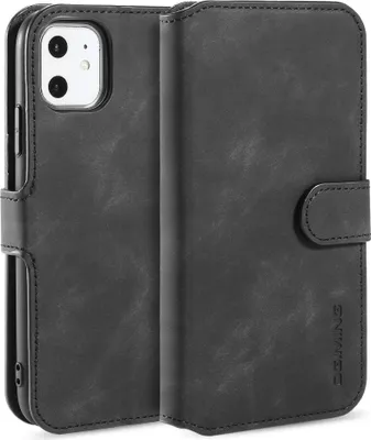 Produktbild von Mobigear Retro iPhone 11 Hülle Klapphülle Geldbörse - Schwarz