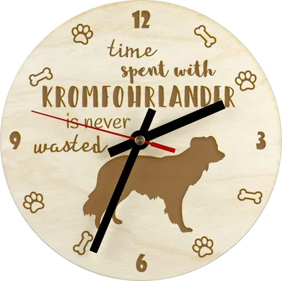 Obrázek produktu pro Kromfohrländer větší dřevěný hodiny Art-Dog