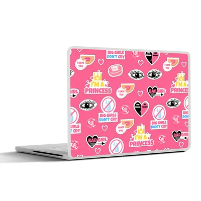 Produktbild von MuchoWow® Laptop Aufkleber Sticker Cover Mädchen - Rosa - Prinzessin - Muster 31x22.5 cm - Laptop-Deko