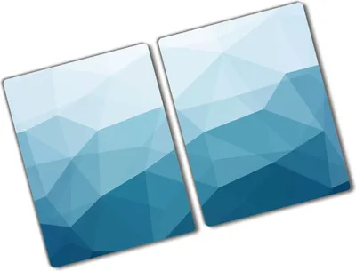 Produktbild von Tulup Glas Herdabdeckplatte - 2x40x52 cm - Glaskeramikkochfeld-Abdeckung Spritzschutz Glasabdeckplatte Kochplattenabdeckung und Schneidebrett - Zweiteilig - Kunst: modern & klassisch - Abstraktion - Blau