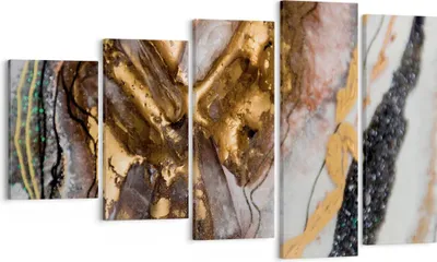 Produktbild von Bild auf Leinwand - Leinwandbild - 5 Teile - Abstraktion Marmor Textur - 100x60cm - Wand Bild - Wanddeko - Wandbilder - Leinwanddruck - Bilder - Wanddekoration - Leinwand bilder - EG100x60-4549