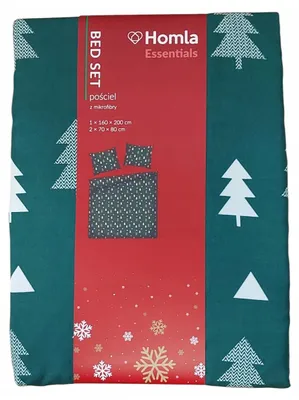 Obrázek produktu pro Homla, vánoční povlečení, 160x200 cm, 2x 70x80 cm, mikrovlákno