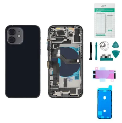 Produktbild von iPhone 12 mini Gehäuse mit Backcover Schwarz - Set