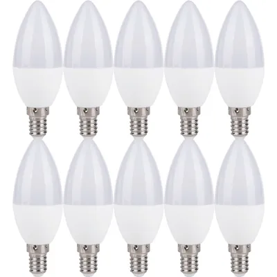 Produktbild von 10 x LED Leuchtmittel Kerze 7W = 40W E14 matt 560lm kaltweiß 6500K Tageslicht