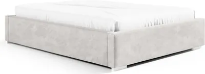 Produktbild von Stauraumbett Linn 200x200 – Modern & Stabil ohne Kopfteil mit Metallrahmen, Gasdruckfedern & Edlem Samtbezug Piano 13 Grau