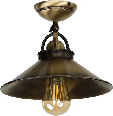 Produktbild von Deckenlampe Messing massiv E27 Ø 25 cm in Bronze Vintage Deckenleuchte