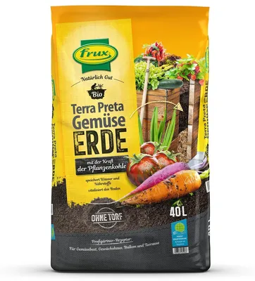 Produktbild von frux® Pro Terra Preta Gemüseerde mit Pflanzenkohle torffrei - 40 Liter