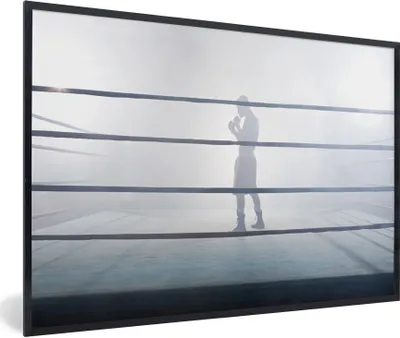 Produktbild von MuchoWow® Gerahmtes Poster Boxen - Nebel - Sport 60x40 cm - Poster mit Schwarzem Bilderrahmen Wandposter Rahmen Foto Bilder - Printing - Wanddeko Schlafzimmer