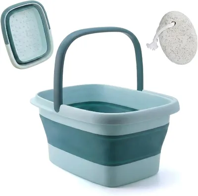 Productafbeelding van Opvouwbaar voetbad met 8 massage rollers en 54 acupressuurpunten, een voetbad van 15 liter met handvat