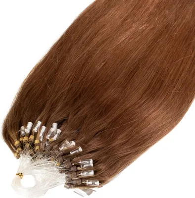 Immagine prodotto di hair2heart Premium Microring Extension capelli umani lisci - 25 ciocche 1g 60cm 8/03 biondo chiaro oro naturale
