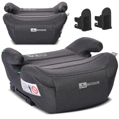 Zdjęcie produktu dla Fotelik samochodowy i-Size 125-150 cm poddupnik ISOFIX podstawka dla dziecka Lorelli Matador tapicerka zdejmowana do prania zgodny z normą i-Size