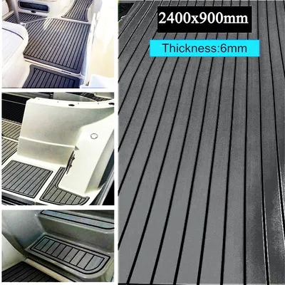 Obrázek produktu pro 240x90cm 6mm tlustý teak EVA pěna Loď Yacht podlahová rohož palubní koberec, tmavě šedá