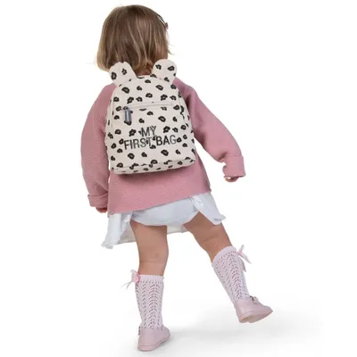 Image de CHILDHOME Sac à dos pour enfant My First Bag Toile motif léopard