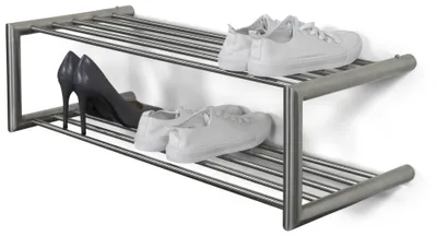Produktbild von Schuhregal SOENZ Edelstahl, Wandregal mit 2 Ablagen von Spinder Design