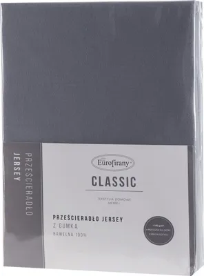 Zdjęcie produktu dla Prześcieradło z gumką CLASSIC jersey 90X200 cm stalowe