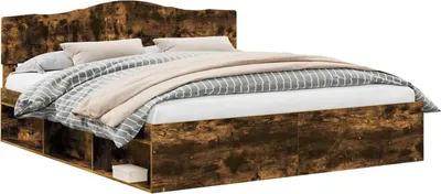 Immagine prodotto di vidaXL Struttura letto in rovere affumicato 180 x 200 cm in legno di pino massiccio