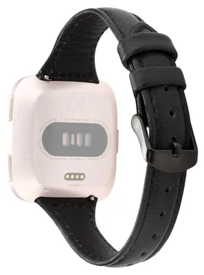 Produktbild von By Qubix passend für Fitbit Versa 1 / 2 & Lite Lederarmband - Schwarz
