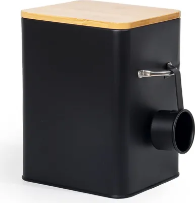Produktbild von Theo&Cleo Waschmittel Aufbewahrung 6.5L, Metall Waschpulver Box, Aufbewahrungsbox für Hundefutter, Katzenfutter, Kaffeebohnen (Schwarz)