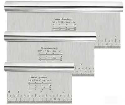 Productafbeelding van Set van 3 deegschrapers, 15/20/25 cm, met maatverdeling