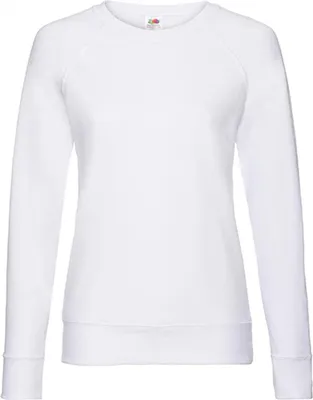 Produktbild von Fruit of the Loom 62-146-0 | Lady-Fit Lightweight Raglan Sweatshirt / Pullover - Farbe: White - Größe: S