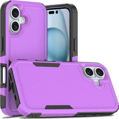 Produktbild von Mobigear Heavy Armor iPhone 16 Hülle Hardcase Backcover Stoßfest - Lila