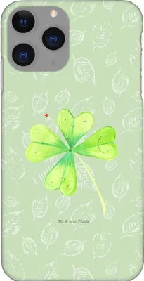 Produktbild von Mr. & Mrs. Panda Iphone 11 Pro Handyhülle Blume Kleeblatt - Blattgrün - Geschenk, Premium Kunststoff, Handy Case, Umzug, Garten, Neuanfang, Glück, Glücksbringer