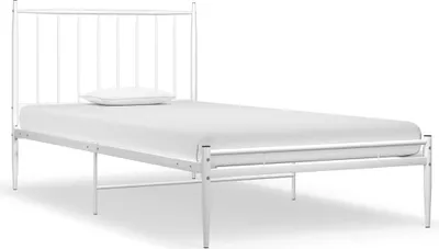 Produktbild von vidaXL Bett Weiß Metall 90x200 cm