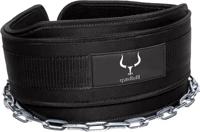 Productafbeelding van Dip Belt - Gewichthef Riem - Krachttraining Workout - Ondersteunt 180 kg - 85 cm Lengte - Zwart