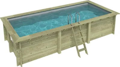 Produktbild von Pool AQUA 6.1 x 2.85 - H.1.31 m, grau, auf Rahmen - ohne Betonieren