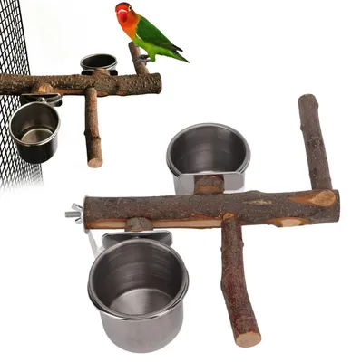 Productafbeelding van Vogelvoederbak - Vogelvoederdispenser - Zitstok - Roestvrij staal - 33 cm