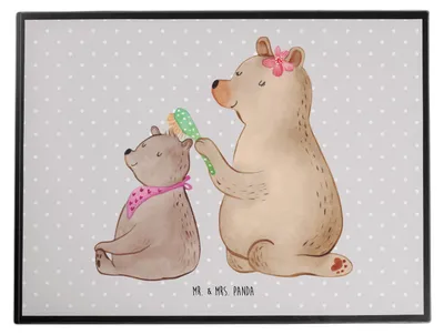 Produktbild von Mr. & Mrs. Panda Tischunterlage Bär Kind - Grau Pastell - Geschenk, tischpad, tischauflagen, malunterlagen, schreibtischunterlagen, schreibtischunterlage, Muttertag