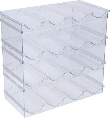 Produktbild von Famanu Flaschenhalter Stapelbar - Transparenter Flaschenorganizer für Küche