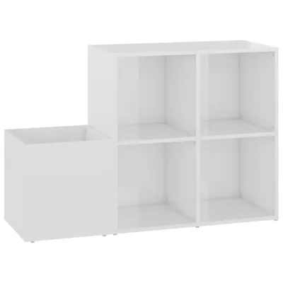 Produktbild von Möbel Flur-Schuhschrank Hochglanz-Weiß 105x35,5x70 cm Holzwerkstoff - Schuhregale CLORIS3113301