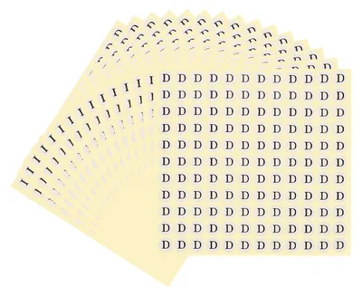 Produktbild von Runde, selbstklebende Buchstaben "D" – 1980 Aufkleber auf 15 Bögen