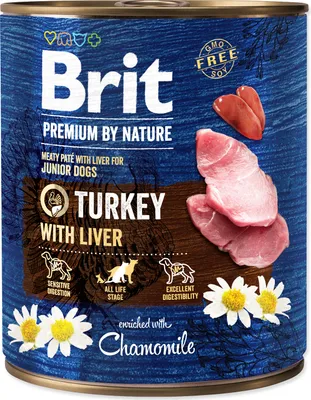 Produktbild von Brit Premium By Nature Pute & Leber -12X800G