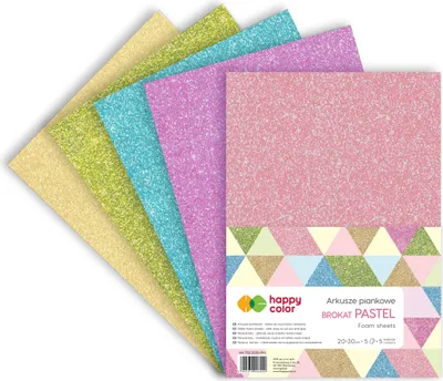 Immagine prodotto di PASTELLO glitterato 20x30 cm 5 fogli Happy Color