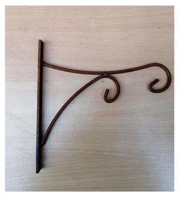 Produktbild von Wandhaken 25 cm x 24 cm aus Metall in Edelrost