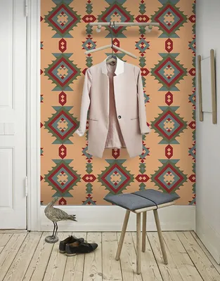 Produktbild von Coloray Fototapete 250x104 cm Vlies-Fototapete - Utensilianer Indianer Motifsorange