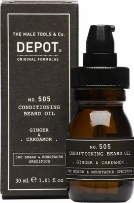 Produktbild von DEPOT The Male Tools & Co. No. 505 Conditioning Beard Oil - Ginger & Cardamom, Bartöl, 30 ml, Feuchtigkeitsspendend, Weichmachend, Feuchtigkeitsspendend, Auffrischend, Pumpenflasche, Jeder Hauttyp