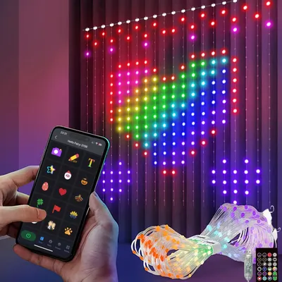 LED-Vorhanglichter 2x2m, 400 LEDs, USB, Musiksync, DIY, bunt