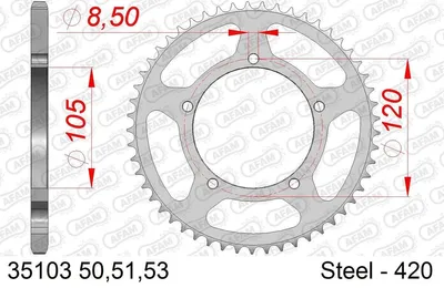 Produktbild von AFAM Kettenrad 35103-51 Hinten für GENERIC MOTORCYCLES TRIGGER Stahl