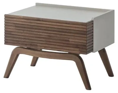 Obrázok produktu pre Moderný nočný stolík, hnedá a sivá farba, elegantný dizajn, komoda