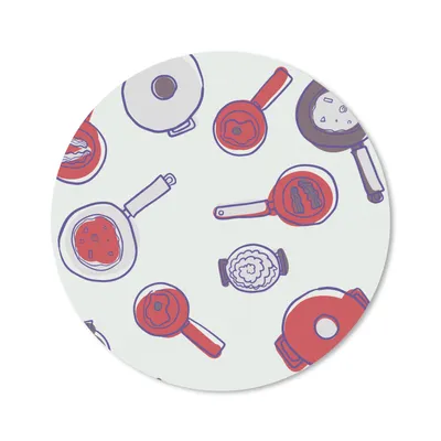 Produktbild von MuchoWow® Mauspad Mousepad Muster - Kochen - Pfanne - Lebensmittel 20x20 cm - Mousepads - Maus Mat - Pad - Mausunterlage - Schreibtischmatte