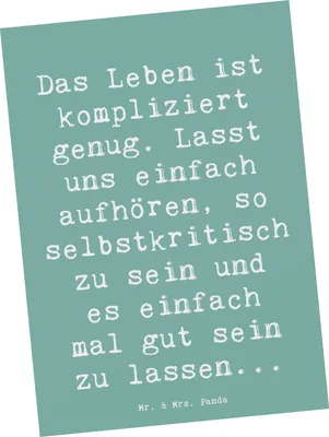 Produktbild von Mr. & Mrs. Panda Ansichtskarte Spruch Selbstzweifel Abschalten - Meeresbrise - Geschenk, Fehler, Zitat, Ansichtskarten, Gefühle, Gefühl, Selbstwahrnehmung, Kunstkarten