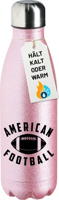 Produktbild von Huuraa Trinkflasche American Football Ball 500ml Pink Edelstahl Wasserflasche Trinkflasche Geschenkidee